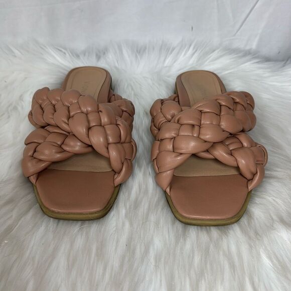 Vionic Kalina Women's Slide Braided Macaroon Leather Sandals Sz 8.5 - Picture 4 of 7